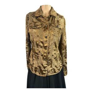 Chico's Metallic Floral Brocade Jacket Size 1 (M)